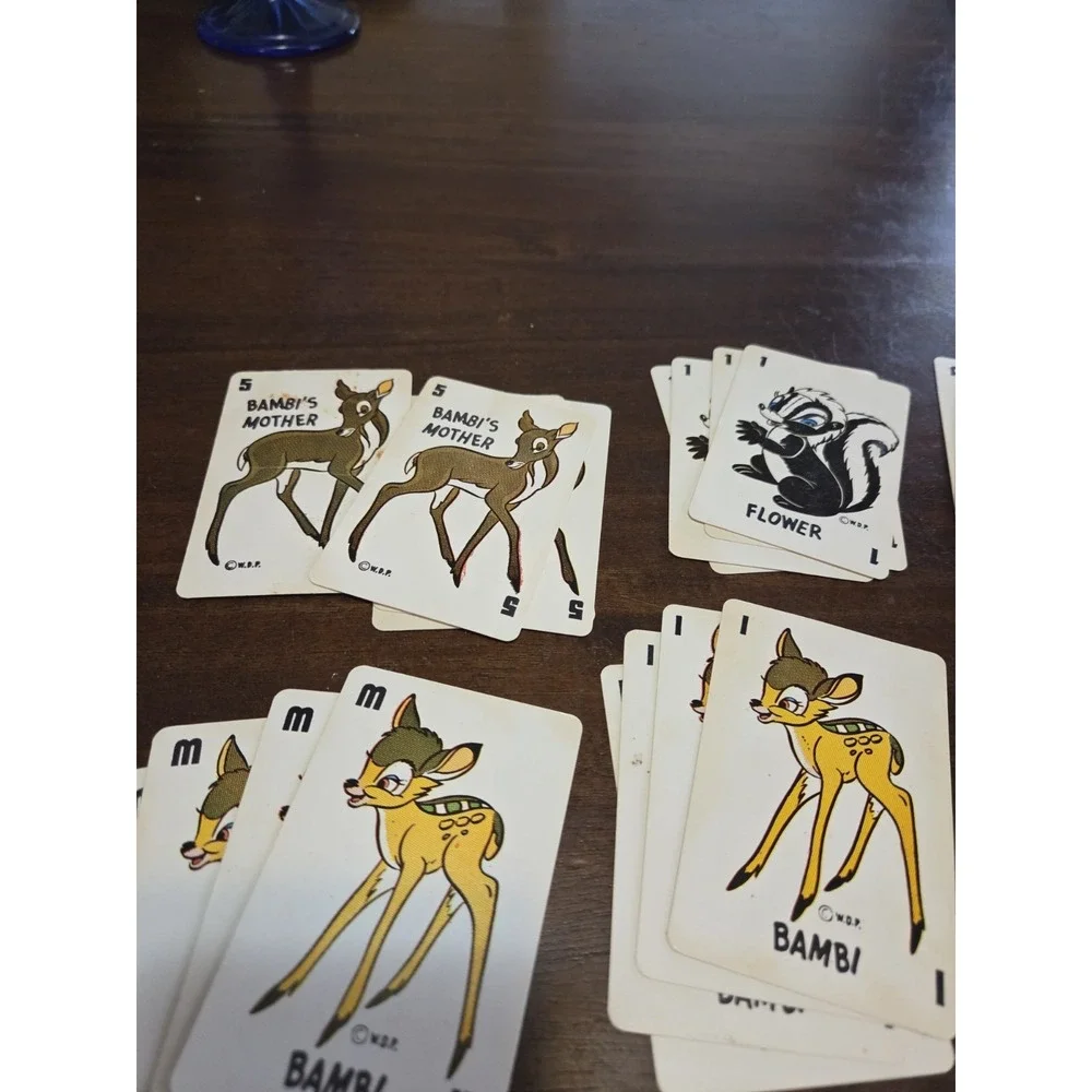 vintage 1946 Bambi card game, Disney Book And Thumper Plush